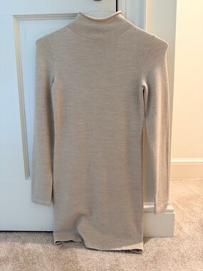 French Connection Beige Mockneck Mini Dress Small